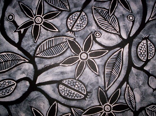 Black And White Floral Designs. Black and White Flower design