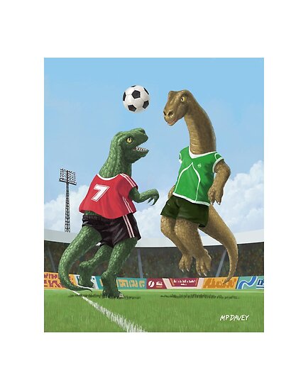 Ý tưởng 1 game mới : kết hợp khủng long với World cup !!!  Work.6216687.1.flat,550x550,075,f.dinosaur-football-sport-game