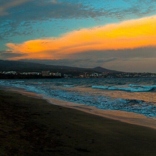 Playa Del Ingles. Sunset at Playa del Ingles