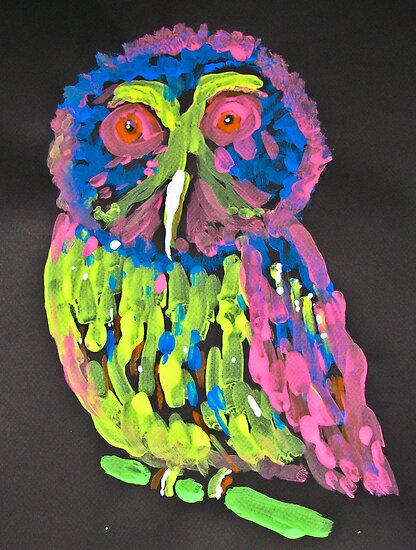 black and neon backgrounds. Neon Owl On Black Background,