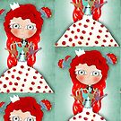 Red hair mushroom doll and company by rupydetequila
