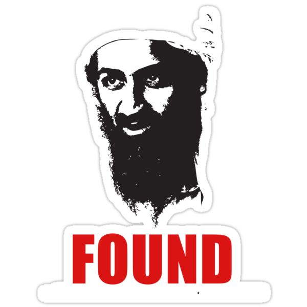 osama bin laden found. Sticker: Osama Bin Laden Found