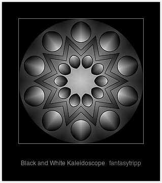 kaleidoscope image black and white
